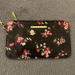 Bandolino Black w/Pink Flowers Wristlet